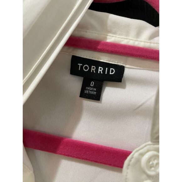 Torrid White Poplin Self-Tie Pintuck Shirt Dress Size 0 - Picture 8 of 8